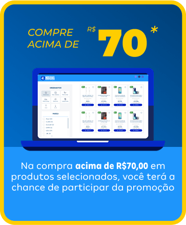 Em compras acima de 70 reais