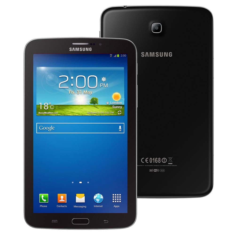 Tablet Samsung Galaxy T116 Android 44 Quad Core 8gb Wi Fi 3g Câmera 2mp Tela 7 Preto 3804