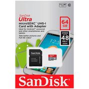 Cartão de Memória SanDisk Ultra 64GB Micro SD Classe 10