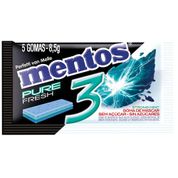 Chiclete Mentos Pure Fresh 3 Strong Mint 8,5g