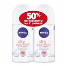 Desodorante Nivea Rollon Dry Comfort Feminino 2 Unidades 50ml Com 50 % De Desconto