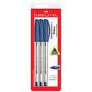 Caneta Faber Catell 3 Unidades Azul.