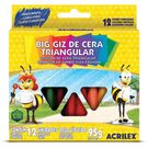 Giz De Cera Acrilex Triangular 12 Unidades.