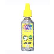 Cola Acrilex Glitter Prata 23 G.