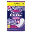 Protetores Diários Always Sem Perfume 60 Unidades