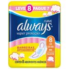 Absorvente Always Super Proteção Cobertura Suave Com Abas Leve 8 Pague 7