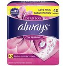 Protetores Diários Always Com Perfume 40 Unidades