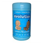 Lenço Umedecido Dry Evolution Pote Azul 75 Unidades