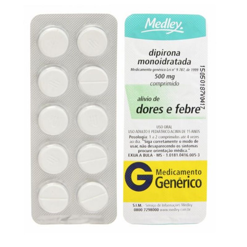Dipirona-Sodica-500mg-Medley-Generico-10-Comprimidos