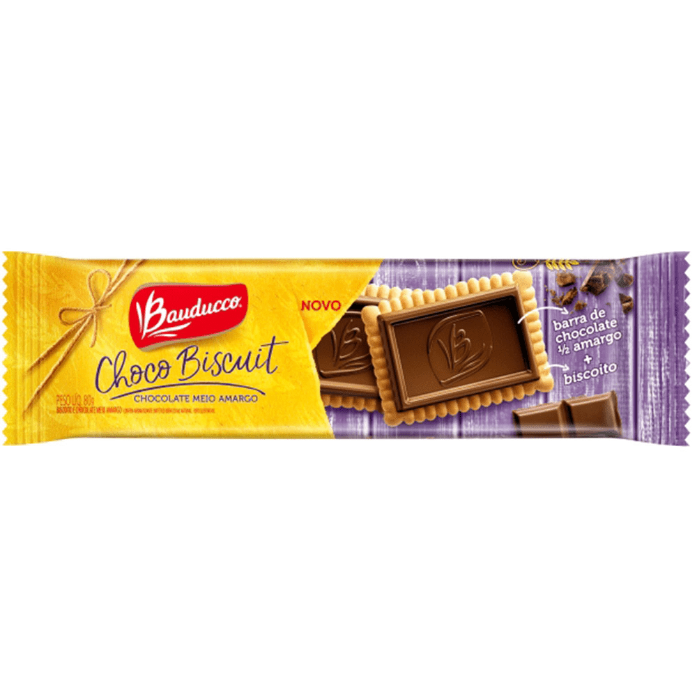 Biscoito Bauducco 80g Chocolate Meio Amargo