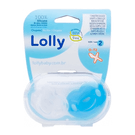 Chupeta Lolly Baby 100% Silicone Ortodôntico N2 Azul 2 Unidades