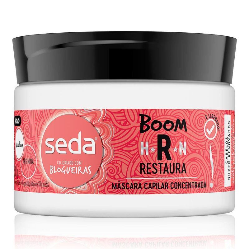 Mascara-de-Tratamento-Capilar-Seda-Boom-Restaura-Queratina-e-Arginina-300g