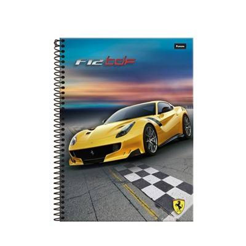 Caderno-Foroni-200-Folhas-Capa-Dura-10-Materias-Ferrari