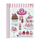 Caderno Foroni 10 Material Universitário Capa Dura Cupcake.