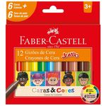 Giz-de-Cera-Faber-Castell-Jumbo-Caras---Cores-12-Cores