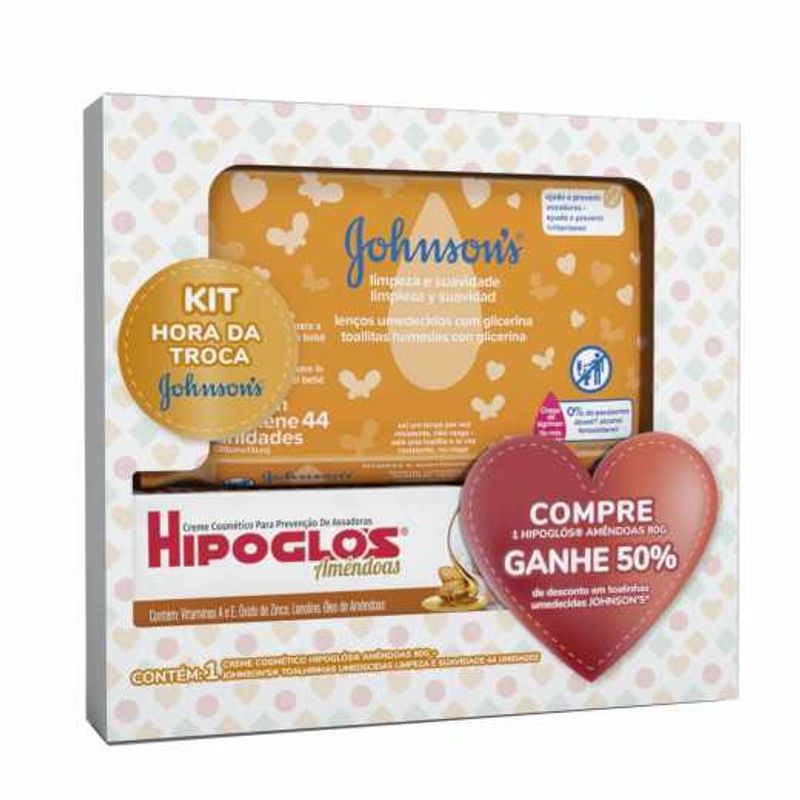Kit-Creme-Contra-Assaduras-Hipoglos-Amendoas-80g---Lenco-Umedecido-Johnsons-Baby-44-Unidades
