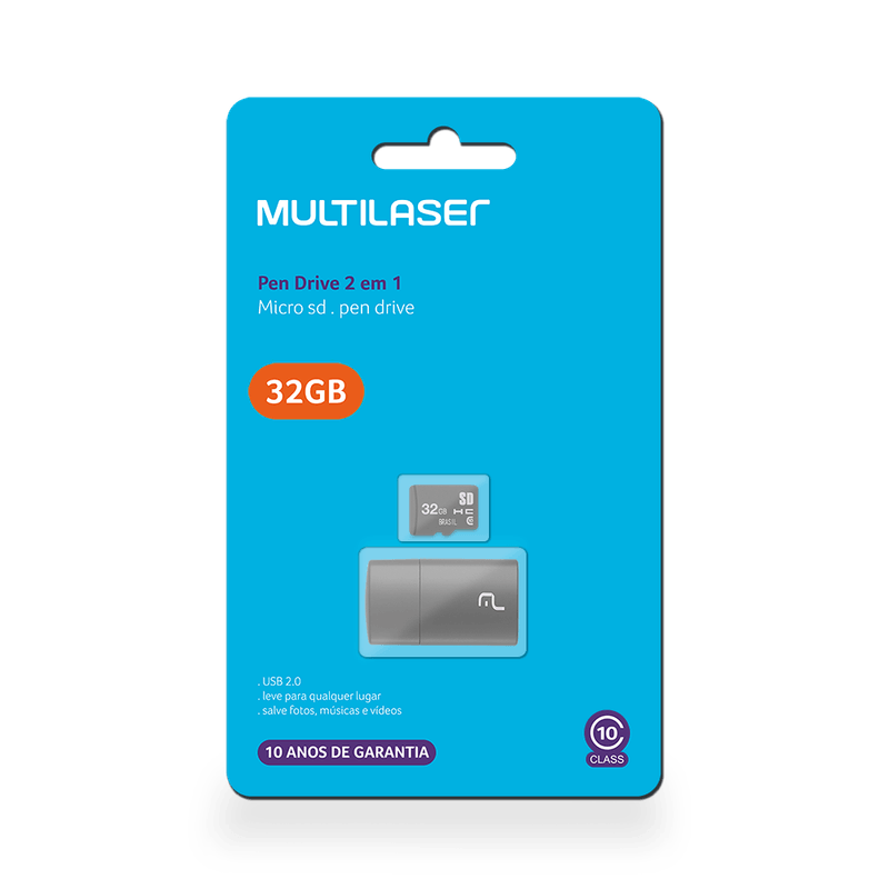 Adaptador-2x1-Multilaser-32GB-Cartao-Micro-SD-Cartao-SD-Clasee-10-Pendrive