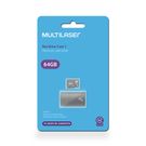Adaptador 2x1 Multilaser 64GB Cartão Micro SD+Cartão SD Clasee 10+Pendrive
