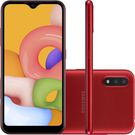 Smartphone Samsung Galaxy A01 32GB Dual Chip Tela Infinita de 5.7 Câmera Dupla Traseira 13MP+2MP Vermelha