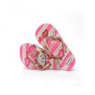 Sandália Havaianas Kids Top Marie Branca e Rosa Gold Metal 27/28