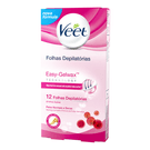 Cera Fria Corporal Veet Peles Normais e Secas 12 Folhas