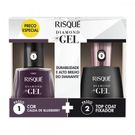 Esmalte Risqué Diamod Gel Calda de Blueberry 9,5ml+Esmalte Risqué Diamod Gel Top Coat Fixador Preço Especial