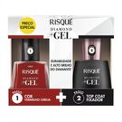 Esmalte Risqué Diamod Gel Cereja 9,5ml+Esmalte Risqué Diamod Gel Top Coat Fixador Preço Especial