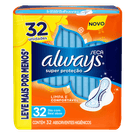 Absorvente Always Super Proteção Seca com abas 32 Unidades