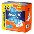 Absorvente Always Super Proteção Seca com abas 32 Unidades