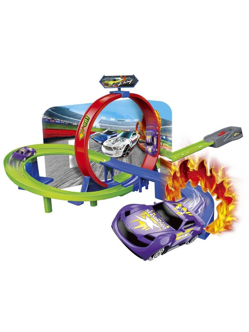 Pista de Carrinhos com Looping Speedster com 4 carrinhos Polibrinq