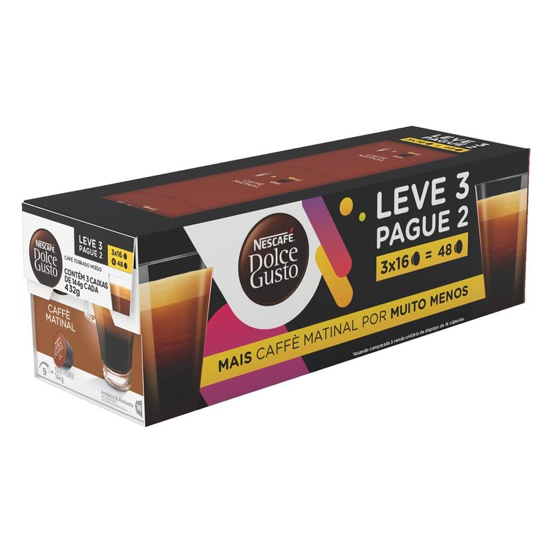 Pack-Cafe-em-Capsula-Torrado-e-Moido-Caffe-Matinal-Nescafe-Dolce-Gusto-Caixa-432g-Leve-3-Pague-2-Unidades
