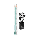 Kit Panda Leo&Leo 2 Lápis Borracha Apontador Sortido
