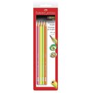 Lapis Faber Castell Preto Nº2 Neon 4 Unidades