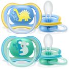 Chupeta Philips Avent Ultra Air Azul Decorada +18 Meses 2 Unidades