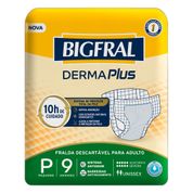 Fralda Geriátrica Bigfral Derma Plus Regular P 9 Unidades