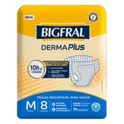 Fralda Geriátrica Bigfral Derma Plus Regular M 8 Unidades