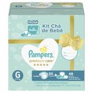 Kit Chá de Bebê Fralda Pampers Premium Care G + Lenço Umedecido Pampers