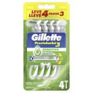 Aparelho de Barbear Gillette Prestobarba3 Sensitive 4 Unidades