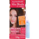 Tintura Alta Moda 6.35 Chocolate Louro Escuro Dourado Acaju + Ampola de Tratamento