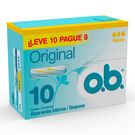 Absorvente Interno OB Original Médio Leve10 Pague8 Unidades