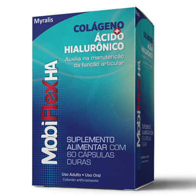 Encontraproduto.com.br - Mobiflex HA Colégeno + Ácido Hialurônico 60 Cápsulas