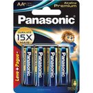 Pilha Alcalina Panasonic Premium AA 6 Unidades