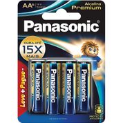 Pilha Alcalina Panasonic Premium AA 6 Unidades