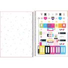 Caderno Tilibra Capa Dura Colegial Espiral 10 Matérias Happy Rosa 160 Folhas