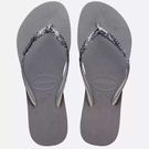 Sandálias Havaianas Slim Glitter II Cinza Aço 33/34