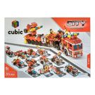 Blocos De Montar Cubic City Modelo Bombeiro 12 em 1 com 572 Peças Multikids