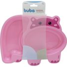 Prato Buba Hipopótamo com Divisória Rosa
