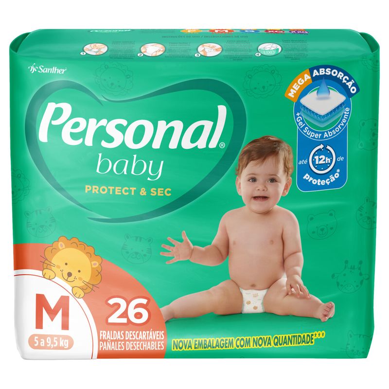 Fralda-Descartavel-Personal-Baby-Soft---Protect-M-26-Unidades