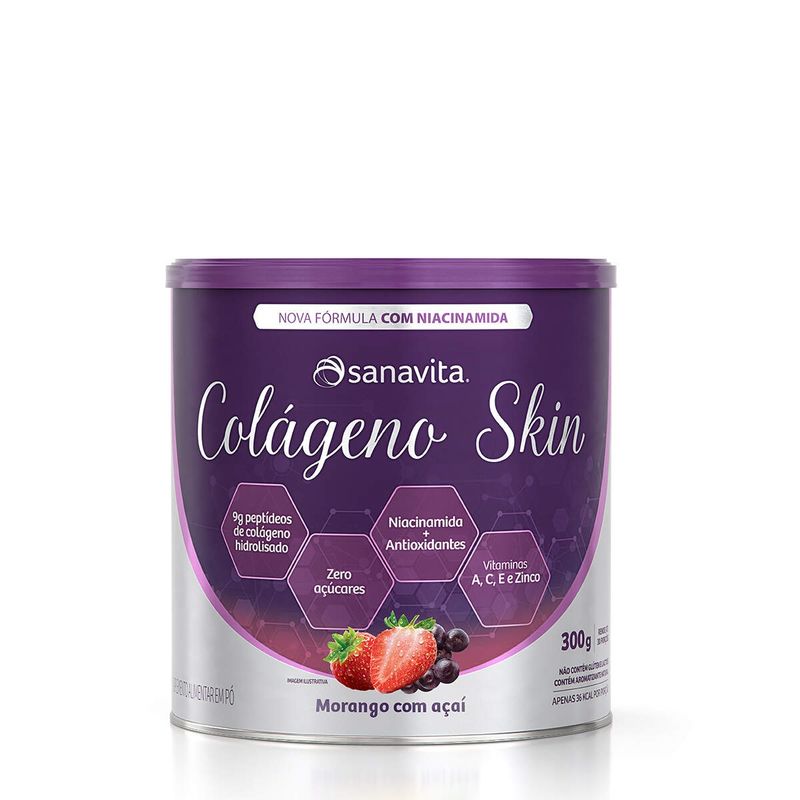 Colageno-Skin-Sanavita-Hidrolisado-Morango-Acai-300g