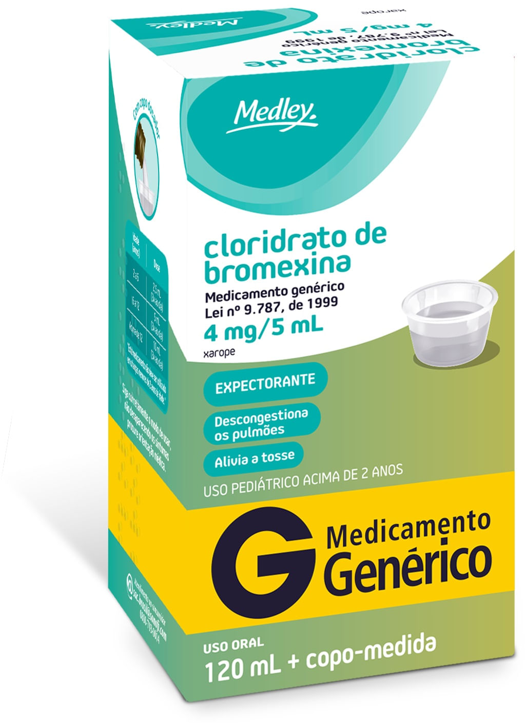 Cloridrato De Bromexina 4mg/5mL Xarope Infantil 120mL Globo